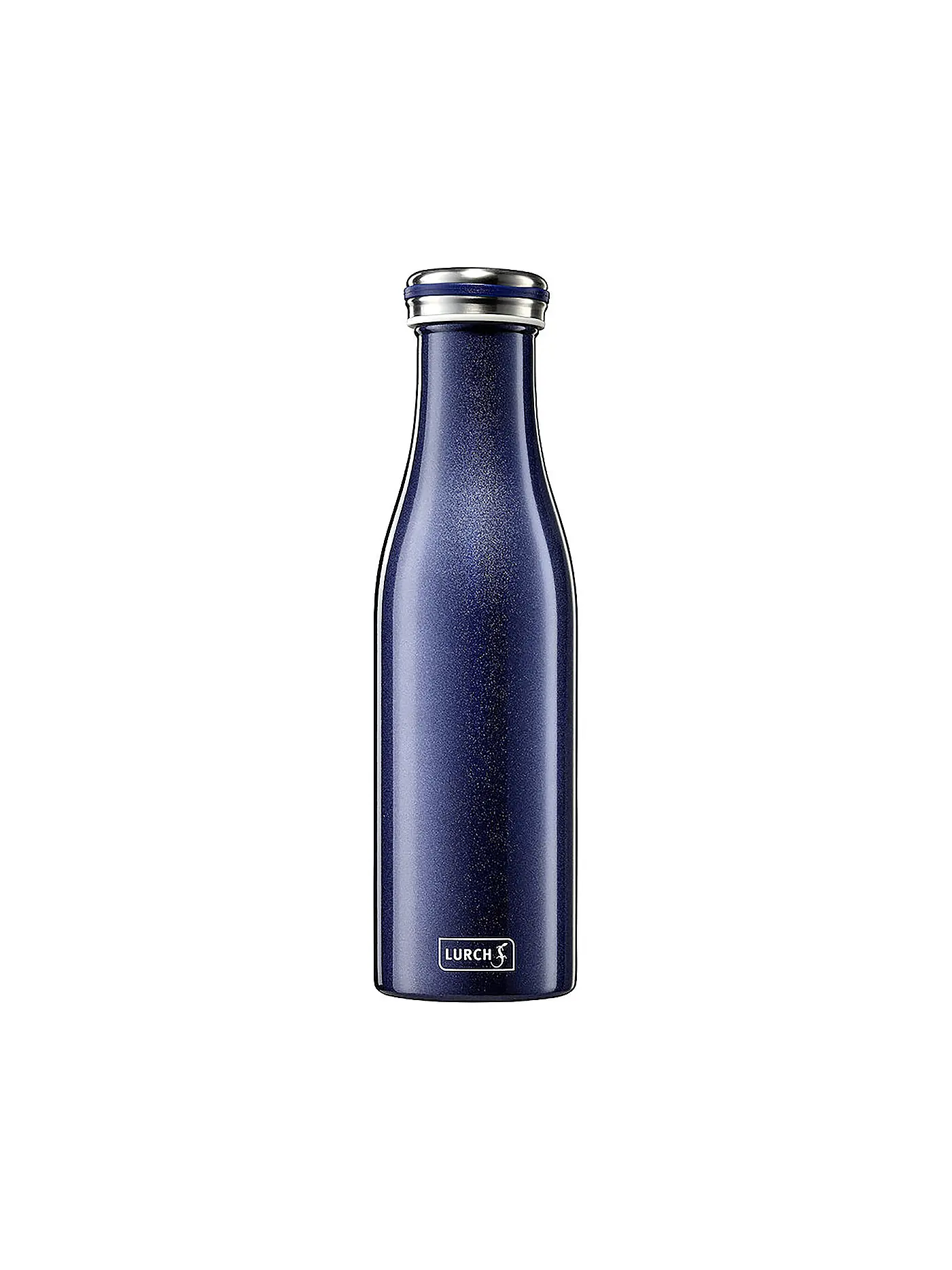 LURCH | Isolierflasche - Thermosflasche Edelstahl 0,5l mattschwarz | blau